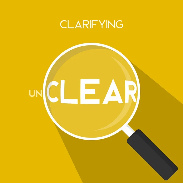 Unclear Clear Clarifying Concept Zoom Looking Lupa Simples Clean Flat — Vetor de Stock