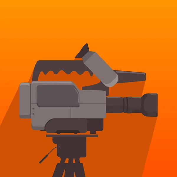 Professional Movie Film Digital Camera Video Recorder Cinema Production Tripod — Stock Vector