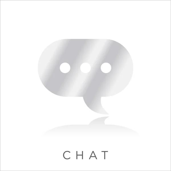 Chat Φούσκα Λάμψη Μέταλλο Λαμπερό Στυλ Αντανακλάται Διανυσματική Απεικόνιση — Διανυσματικό Αρχείο