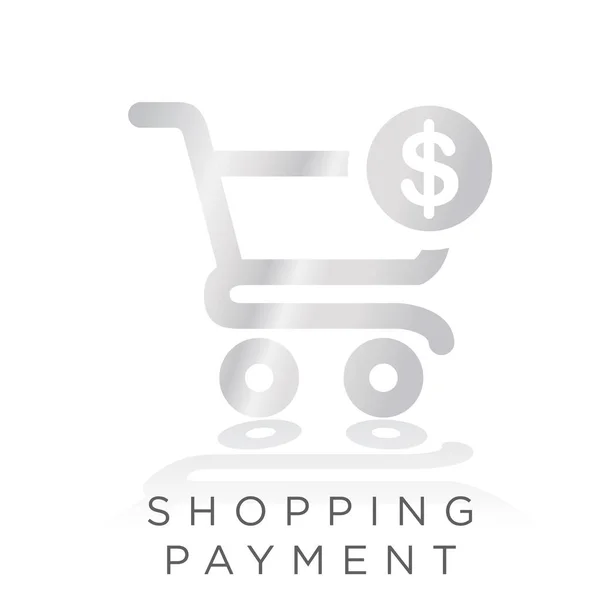 Shopping Zahlung Metallgefälle Symbol Einfache Warenkorb Mit Dollar Währung Innerhalb — Stockvektor