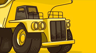 Madenci kamyonu karikatür çizimi çok yakın.