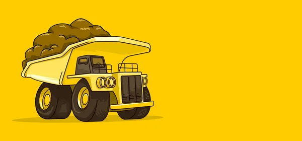 Velmi Zblízka Mining Truck Karikatura Vektorové Ilustrace — Stockový vektor