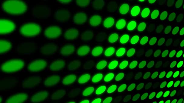 Зелені Вогні Електронного Дисплея Анімація Зеленої Електронної Панелі Світлодіодів Електронної — стокове відео