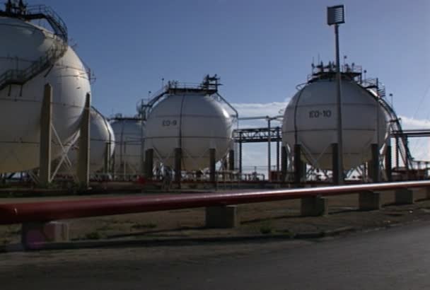 Ropy Naftowej Rafinerii Open Strzelać Rafinerii Zaawansowanych Urządzeń Rafinacji Ropy — Wideo stockowe