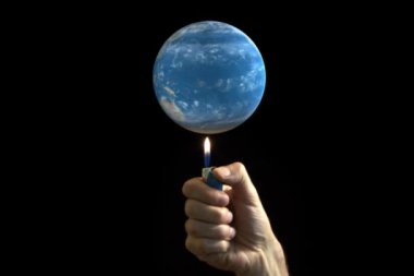 Küresel ısınma konsepti 3d animasyon