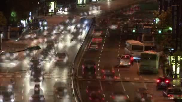 Gece Cadde Trafik Zaman Atlamalı — Stok video