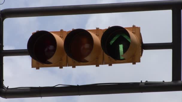 Traffic Light Urban Scene Detail Close — Stock Video