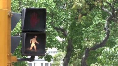 Yaya için trafik ışığı. Trafik ışık kentsel sahne detay
