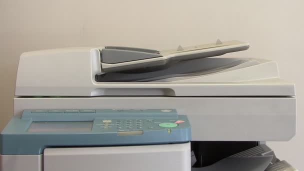 Business Photocopier Working Close — Stock Video