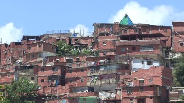 Comunidad Pobre Caracas Venezuela Pueblo Petare Una Las Comunidades Pobres — Vídeo de stock