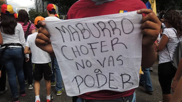 Venezuela 'da özgürlüğün protesto edilmesi. Komünizmle karşı, sosyalizme karşı. Öğrenciler ve insanlar Caracas Venezuela özgürlüğü protesto, yaklaşık Mart 2014