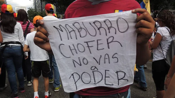 ベネズエラの自由のための抗議 共産主義に反して 社会主義に対して 2014年3月 ベネズエラのカラカスで自由に抗議する学生と人々 — ストック写真