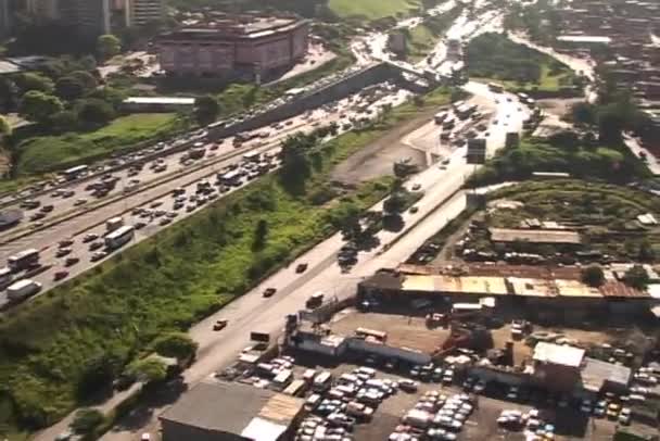 Stad Luchtfoto Helikopter Caracas Venezuela — Stockvideo