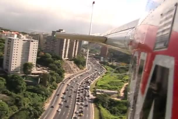 Ville Vue Aérienne Hélicoptère Dessus Caracas Venezuela — Video