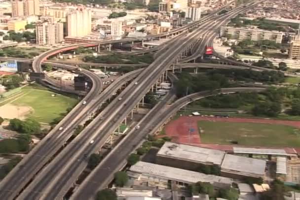 City Aerial View Helicopter Caracas Venezuela — Stock Video