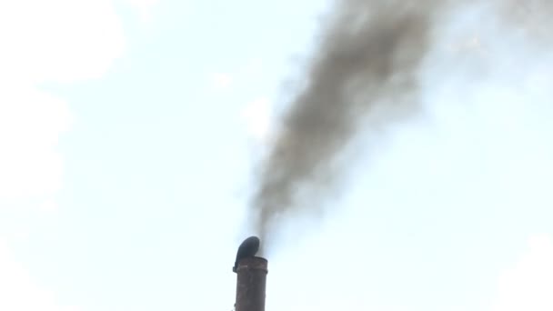 Industrial Pollution Smoke Exhaust Pipe Global Warming — Stock Video