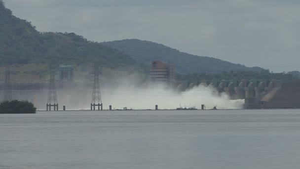 Vattenkraft Damm Strömförsörjning Venezuela Sydamerika — Stockvideo