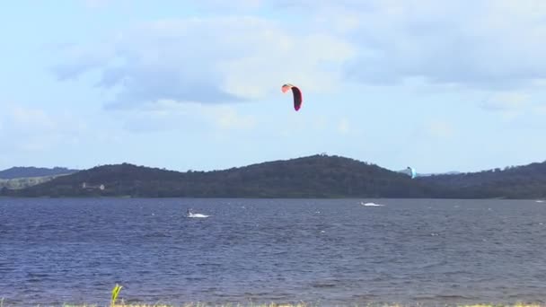 Venezuela Bir Nehirde Kitesurfing — Stok video