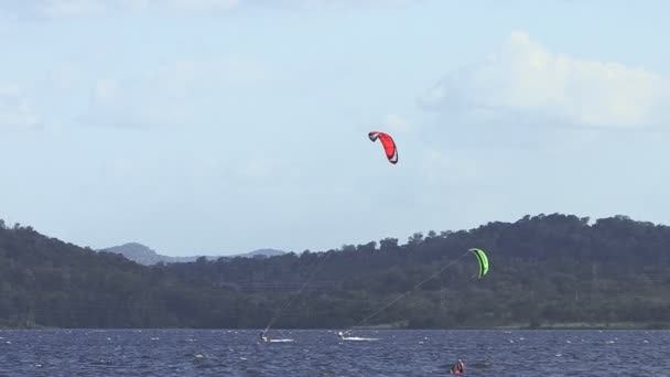 Kitesurfing Egy Folyó Venezuela — Stock videók