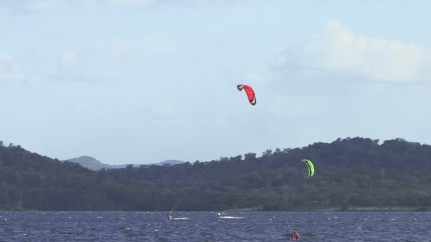 Kitesurfing Flod Venezuela — Stockvideo