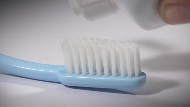 Serving Toothpaste Toothbrush — Stock Video