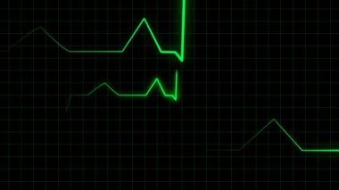 Elektrokardiyogram ekran 2D animasyon kalp nabız 