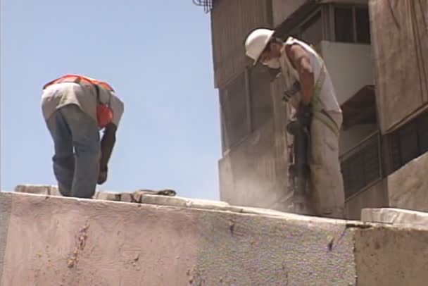 Scènes Travailleurs Activités Travail Dans Construction — Video