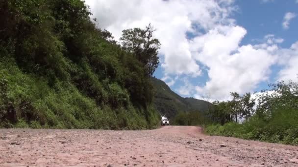 Rally Car Racing Uma Estrada — Vídeo de Stock