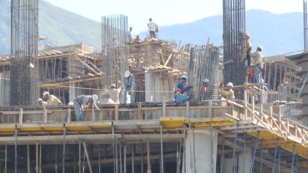 Men Work Construction Escenas Actividades Trabajo Los Trabajadores Construcción — Vídeo de stock