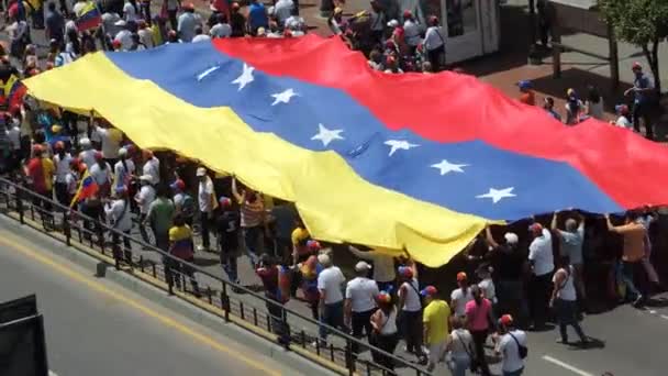 Protest Dla Wolności Wenezueli Przeciw Komunizmom Przeciw Socjalizmowi Studenci Ludzie — Wideo stockowe