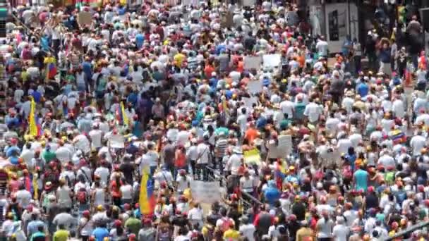 Protesta Libertà Venezuela Contro Comunismo Contro Socialismo Studenti Persone Protestano — Video Stock