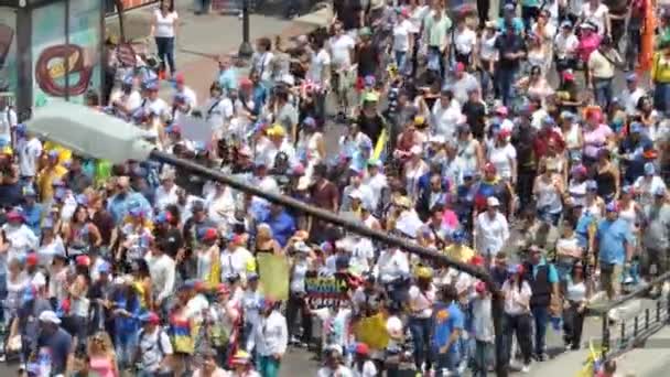 Protest Dla Wolności Wenezueli Przeciw Komunizmom Przeciw Socjalizmowi Studenci Ludzie — Wideo stockowe