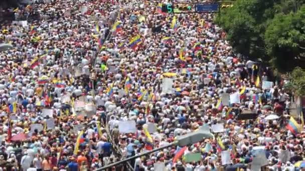 Protest Dla Wolności Wenezueli Przeciw Komunizmom Przeciw Socjalizmowi Studenci Ludzie — Wideo stockowe