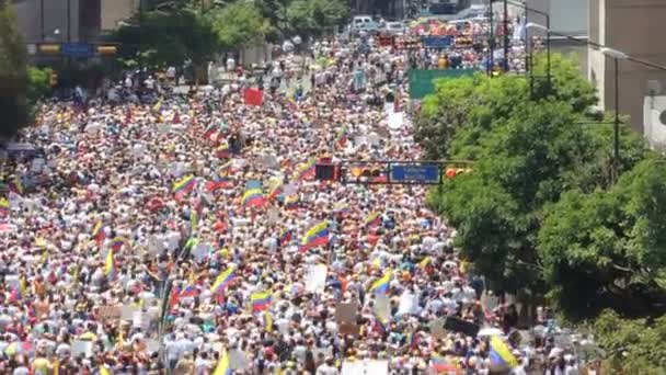 Protest Dla Wolności Wenezueli Przeciw Komunizmom Przeciw Socjalizmowi Studenci Ludzie — Wideo stockowe