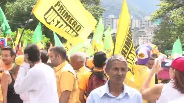 Protesta Por Libertad Venezuela Contra Comunismo Contra Socialismo Caracas Venezuela — Vídeo de stock