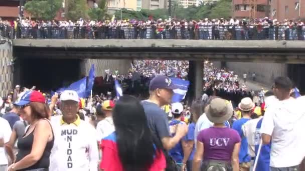 Protesta Por Libertad Venezuela Contra Comunismo Contra Socialismo Caracas Venezuela — Vídeo de stock