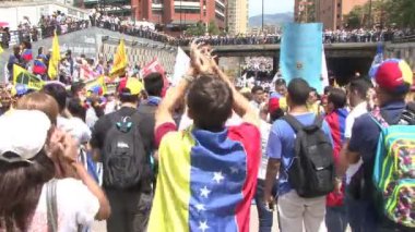 Venezuela'da özgürlük protestosu, komünizme karşı, sosyalizme karşı. Caracas Venezuela yaklaşık 2016 Venezuela'da özgürlük protestosu. büyük kalabalık