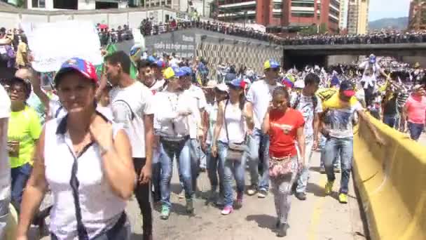 Protest För Frihet Venezuela Mot Kommunismen Mot Socialismen Caracas Venezuela — Stockvideo