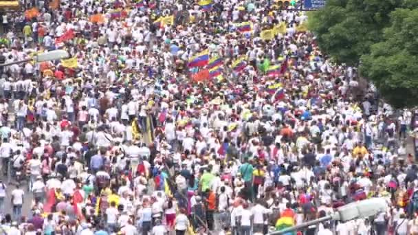 Protest Dla Wolności Wenezueli Przeciw Komunizmom Przeciw Socjalizmowi Caracas Wenezuela — Wideo stockowe