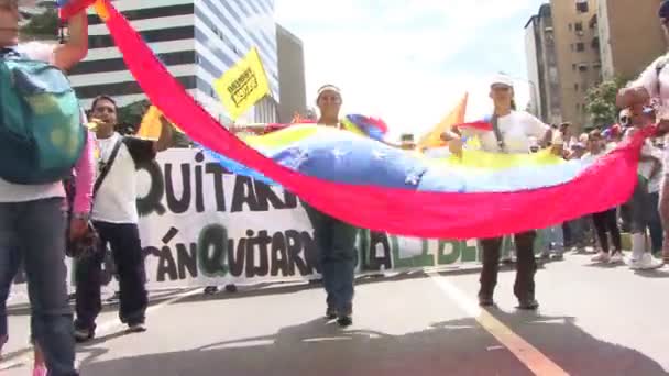 Protest Voor Vrijheid Venezuela Tegen Het Communisme Tegen Het Socialisme — Stockvideo