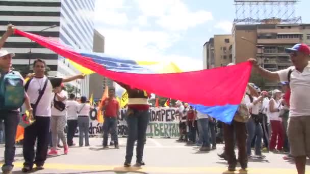 Venezuela Özgürlük Protestosu Komünizme Karşı Sosyalizme Karşı Caracas Venezuela Yaklaşık — Stok video