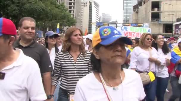 Protest För Frihet Venezuela Mot Kommunismen Mot Socialismen Caracas Venezuela — Stockvideo