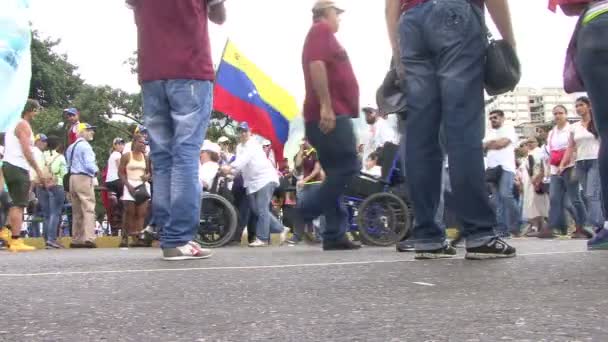 在委内瑞拉抗议自由 反对共产主义 反对社会主义 加拉加斯委内瑞拉大约2016年在委内瑞拉自由抗议 大人群 — 图库视频影像