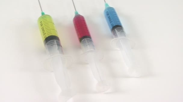 Healthcare Medicine Syringe Rotating — Stock Video