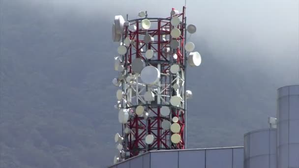 Torre Antena Telecomunicações Lapso Tempo — Vídeo de Stock