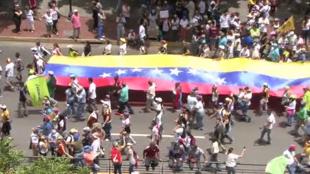 Protest Dla Wolności Wenezueli Przeciw Komunizmom Przeciw Socjalizmowi Caracas Wenezuela — Wideo stockowe