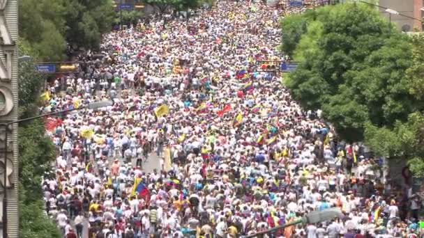 Protest Dla Wolności Wenezueli Przeciw Komunizmom Przeciw Socjalizmowi Caracas Wenezuela — Wideo stockowe