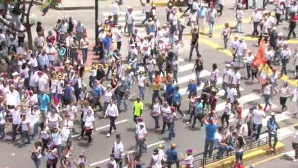 Memprotes Kebebasan Venezuela Menentang Komunisme Menentang Sosialisme Caracas Venezuela Sekitar — Stok Video