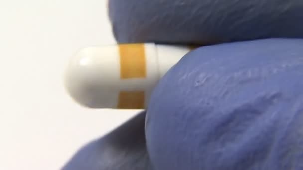 Medicijn Capsule Drug Extreme Close — Stockvideo