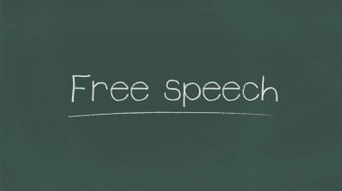 Tebeşir tahtasına yazılmış ifade özgürlüğü. Vektör çizimi. 